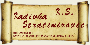 Kadivka Stratimirović vizit kartica